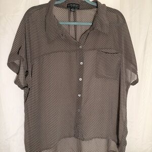 Polka Dot Sheer Button Down